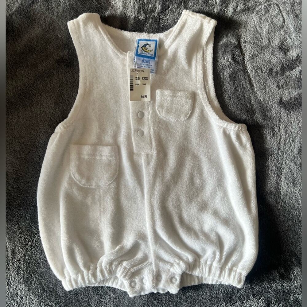NOS Vintage 1992 Lullaby Club Terry Cloth Bubble Romper NWT 6–9M Heirloom